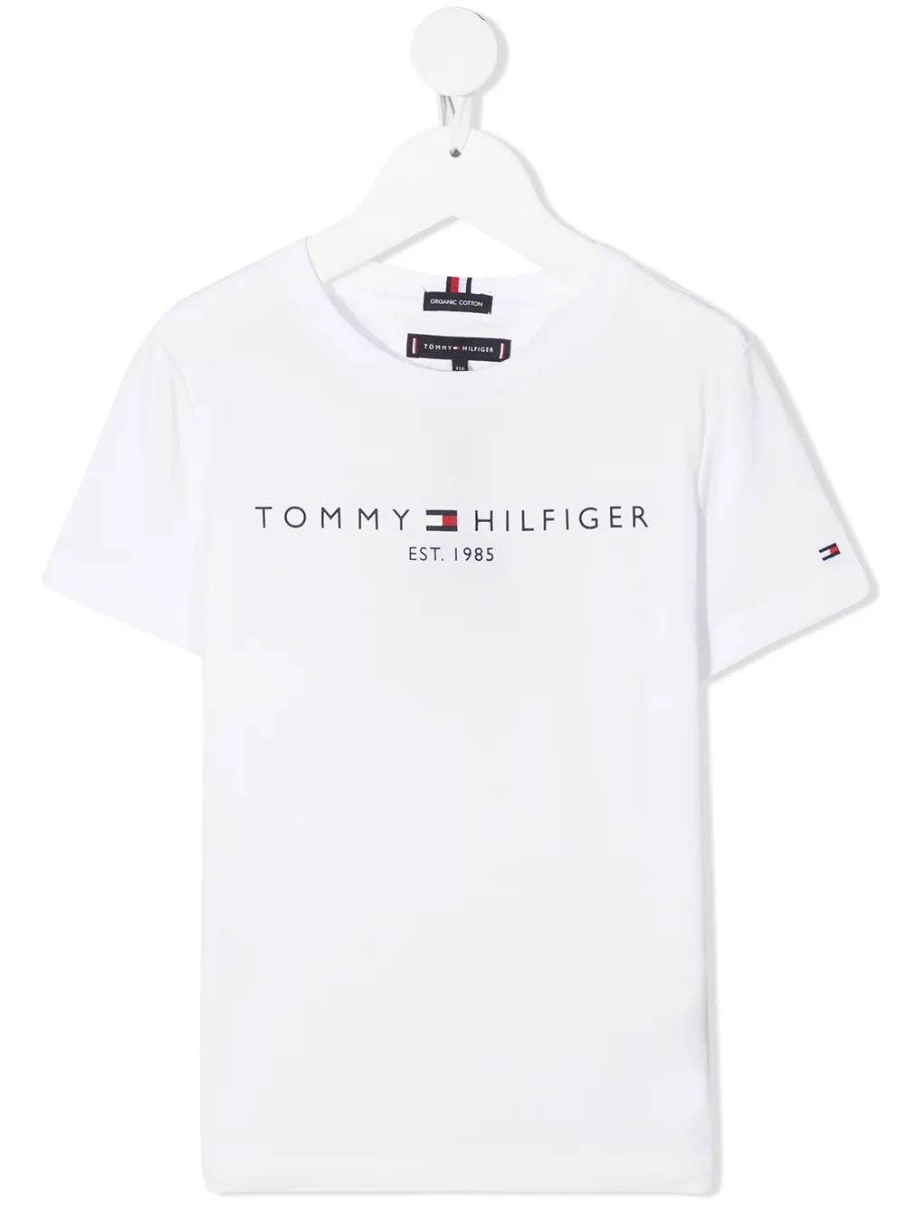 

Tommy Hilfiger Junior playera con logo estampado - Blanco