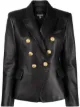 Image 1 of Balmain leather double-breasted blazer
