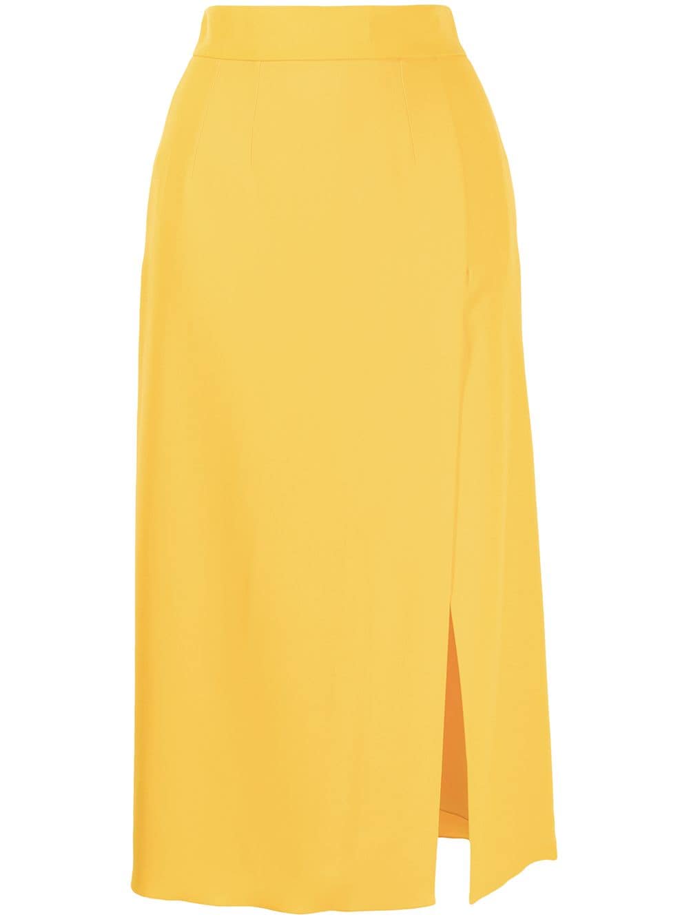 Dolce & Gabbana Side Slit Midi Skirt In Yellow