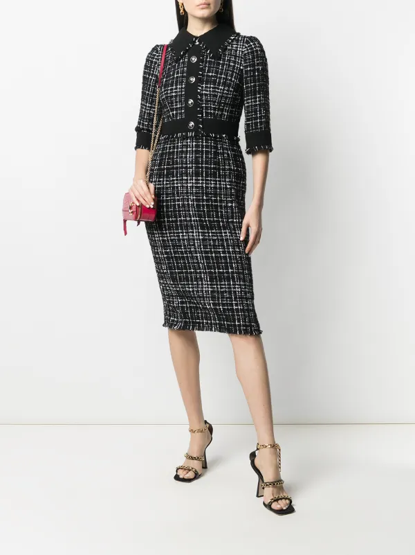 Dolce and gabbana tweed dress clearance