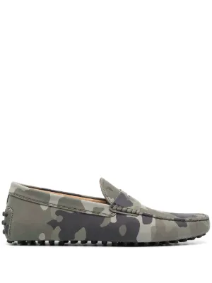 camouflage pattern driving loafers