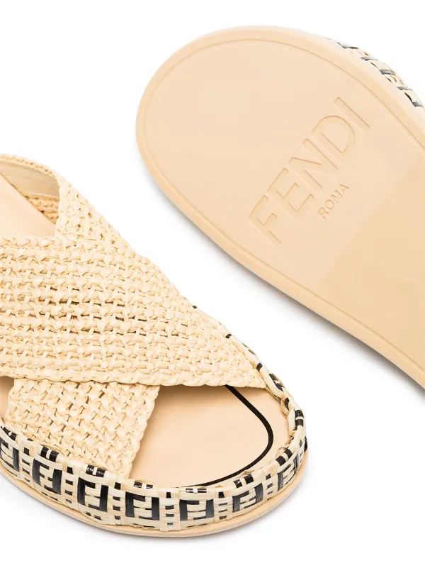fendi raffia slides