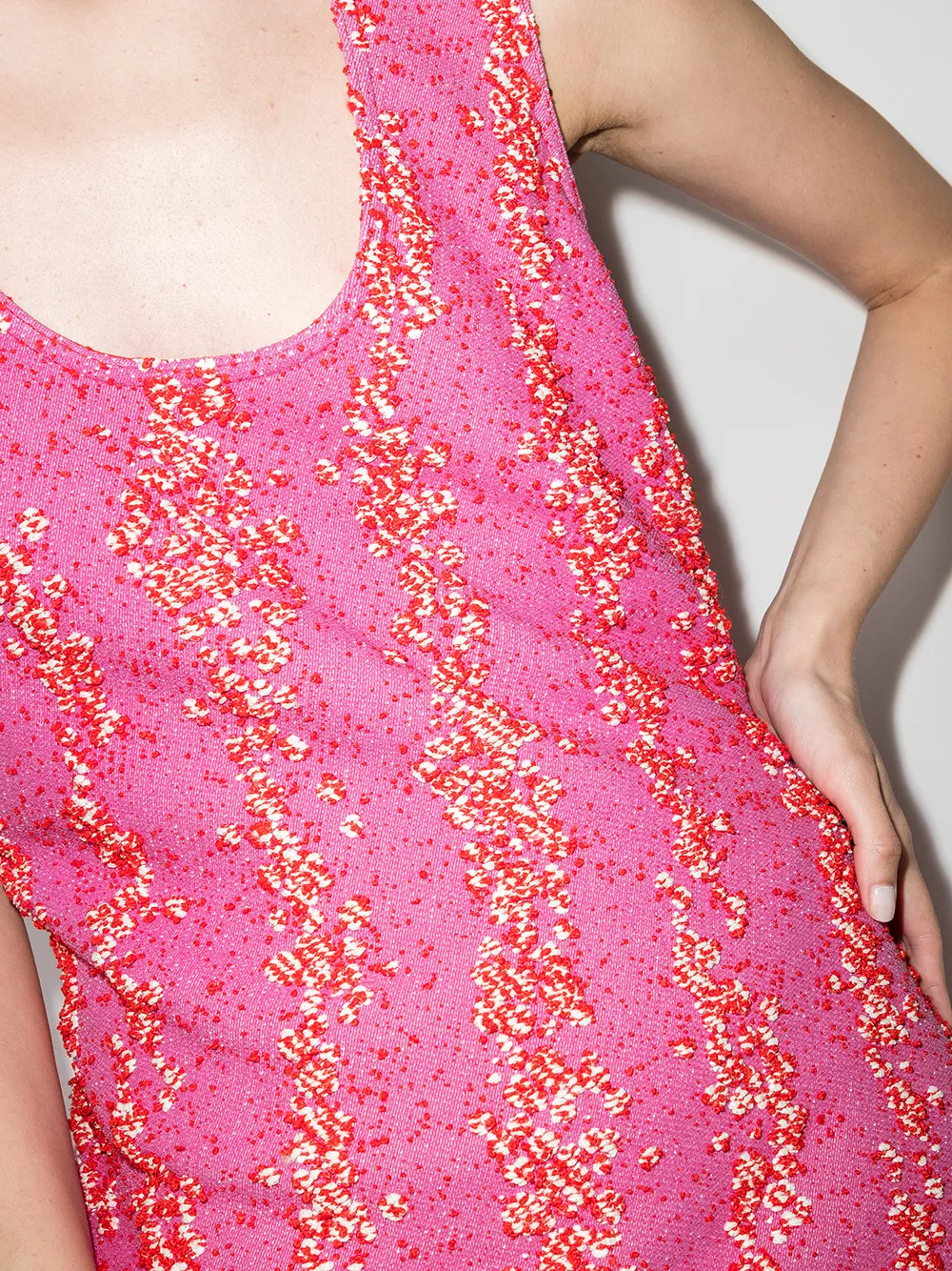 фото Bottega veneta платье мини с u-образным вырезом