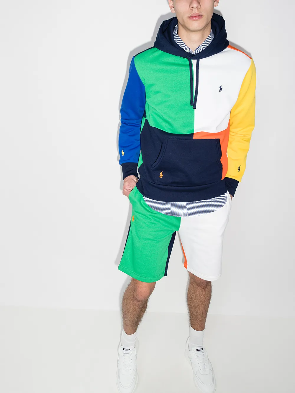 фото Polo ralph lauren худи в стиле колор-блок с вышитым логотипом