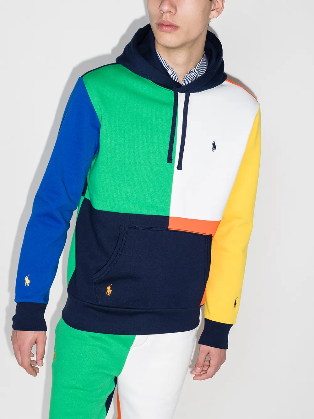 фото Polo ralph lauren худи в стиле колор-блок с вышитым логотипом