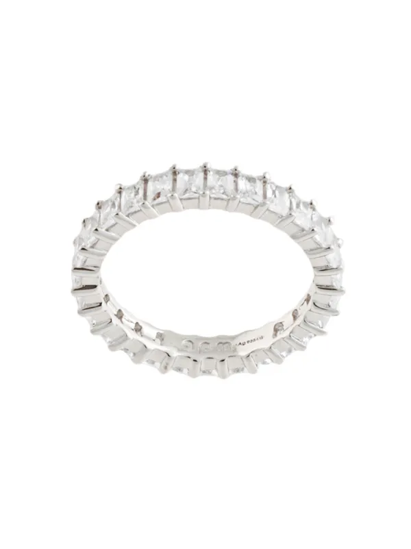 Thin cubic store zirconia band ring