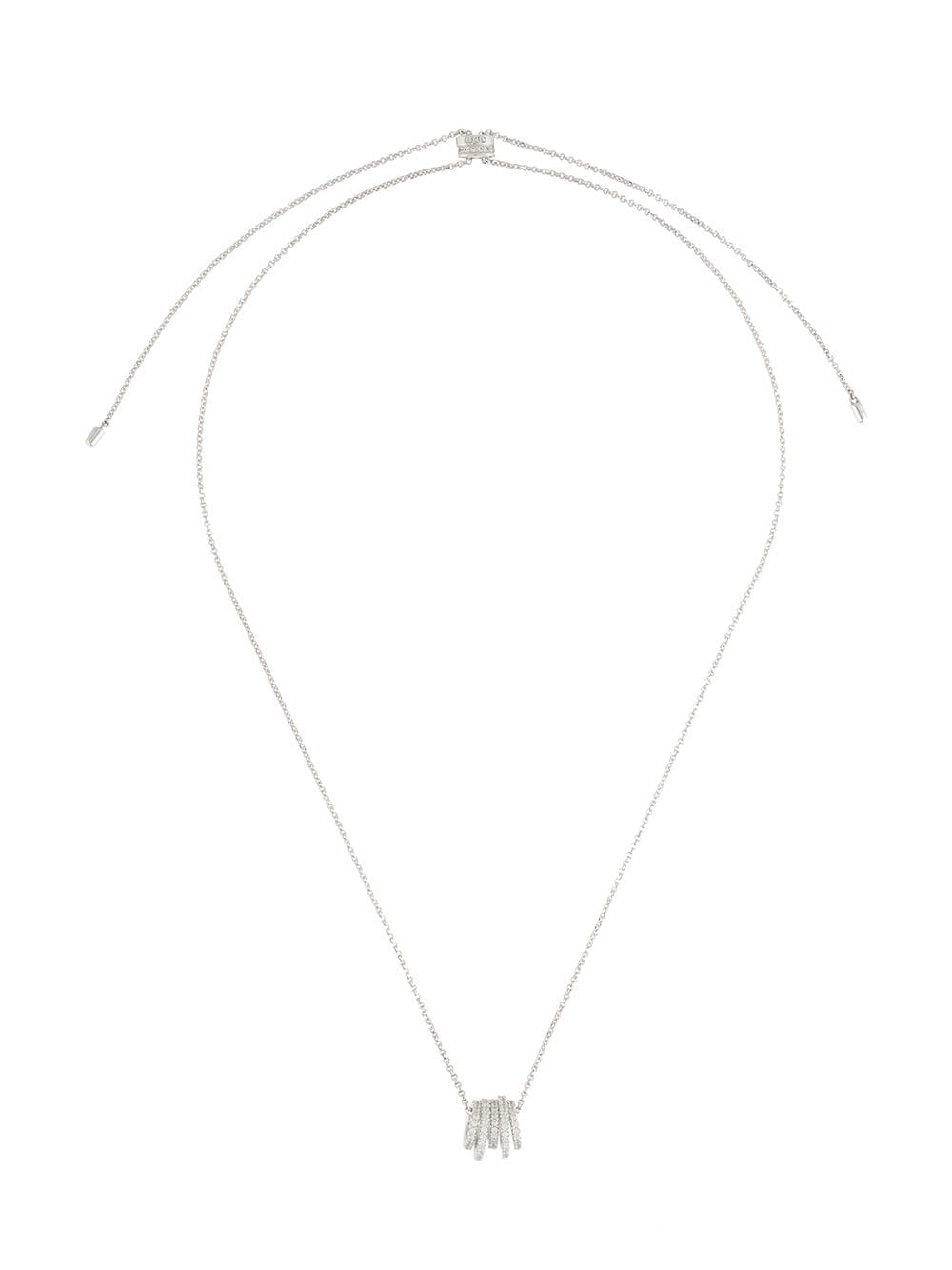 Shop Apm Monaco Croisette Hoop Pendant Adjustable Necklace In Silver