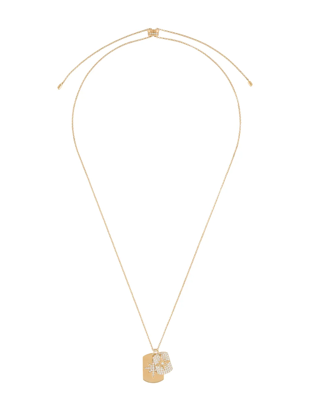 

APM Monaco Meteorites two paved stars adjustable necklace - Gold