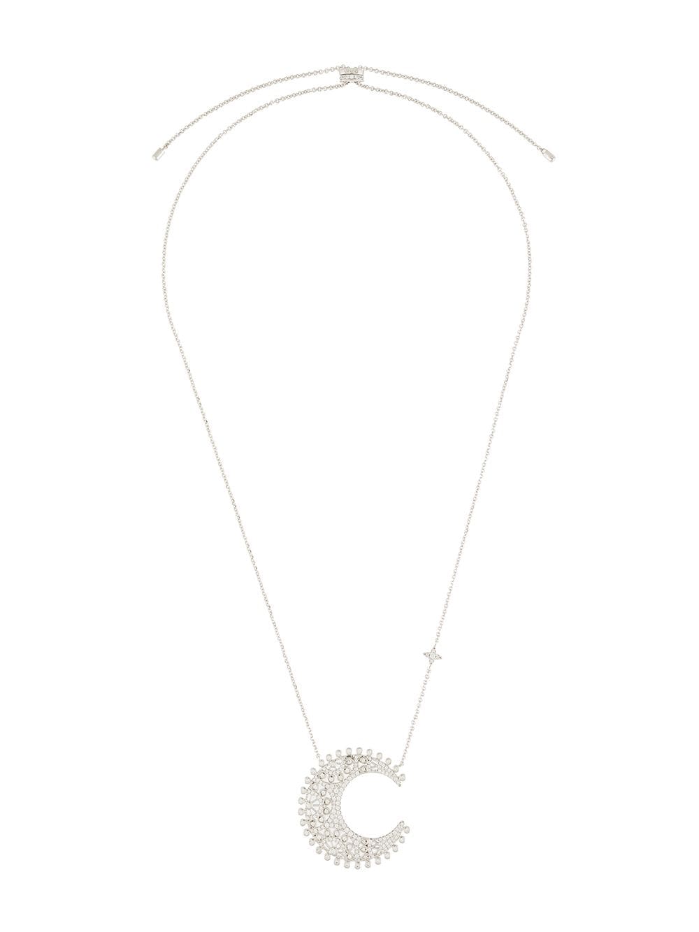 Apm Monaco Eternelle Moon Pendant Necklace In Silver