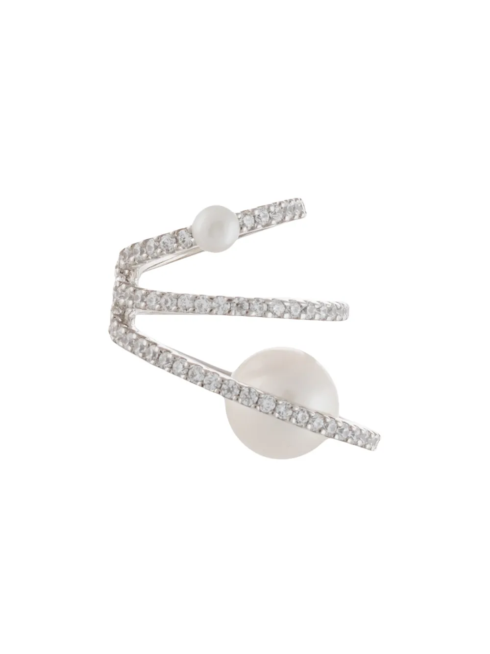 

APM Monaco Magique three-hoop sliding earcuff - Silver