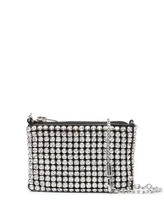 Alexander wang chain new arrivals mesh rhinestone pouch