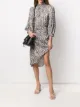 Image 2 of Alice+Olivia leopard-print draped-sleeve midi dress