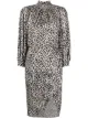 Image 1 of Alice+Olivia leopard-print draped-sleeve midi dress