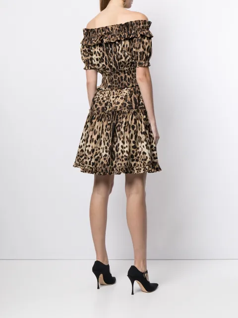 Dolce & Gabbana leopard-print short dress F6A0UTHS5E3 - 3