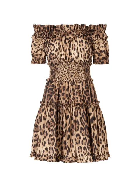 Dolce & Gabbana kort kjole med leopardtryk