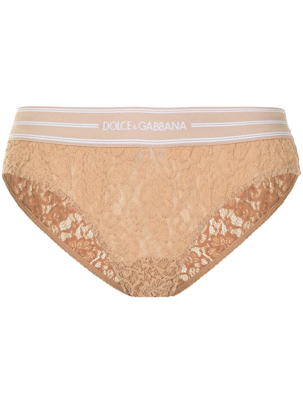 

Dolce & Gabbana calzones de encaje con logo en la pretina - Marrón