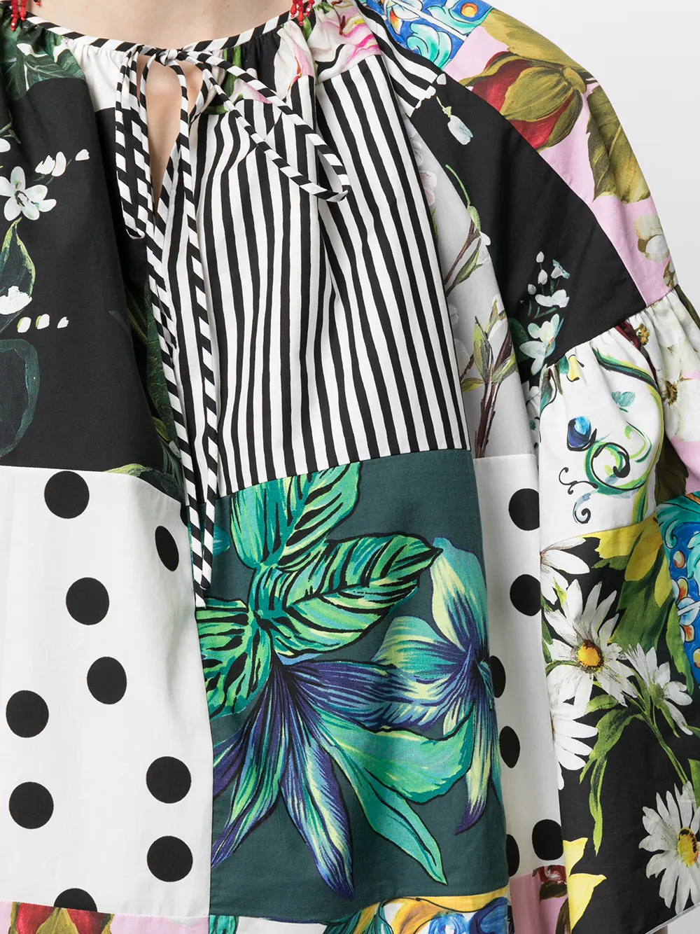 фото Dolce & gabbana платье мини в технике пэчворк