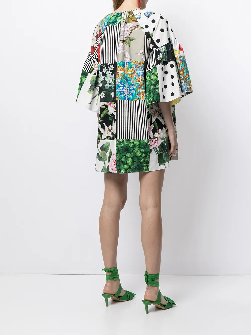 фото Dolce & gabbana платье мини в технике пэчворк