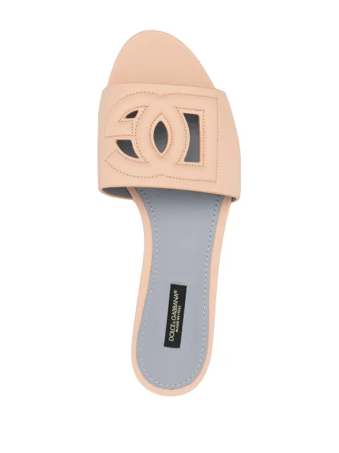 dolce & gabbana logo cut out sandals