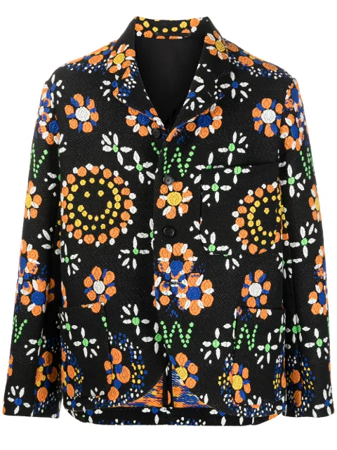 Walter Van Beirendonck Pre-Owned embroidered boxy blazer