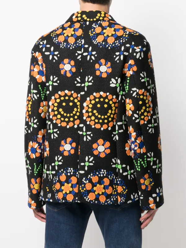 Walter Van Beirendonck Pre-Owned Embroidered Boxy Blazer | Black