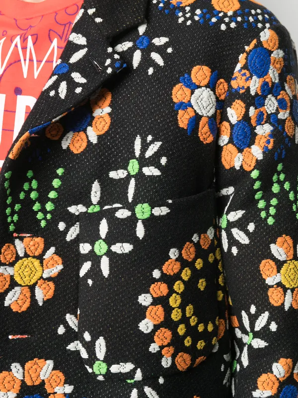 Walter Van Beirendonck Pre-Owned Embroidered Boxy Blazer | Black