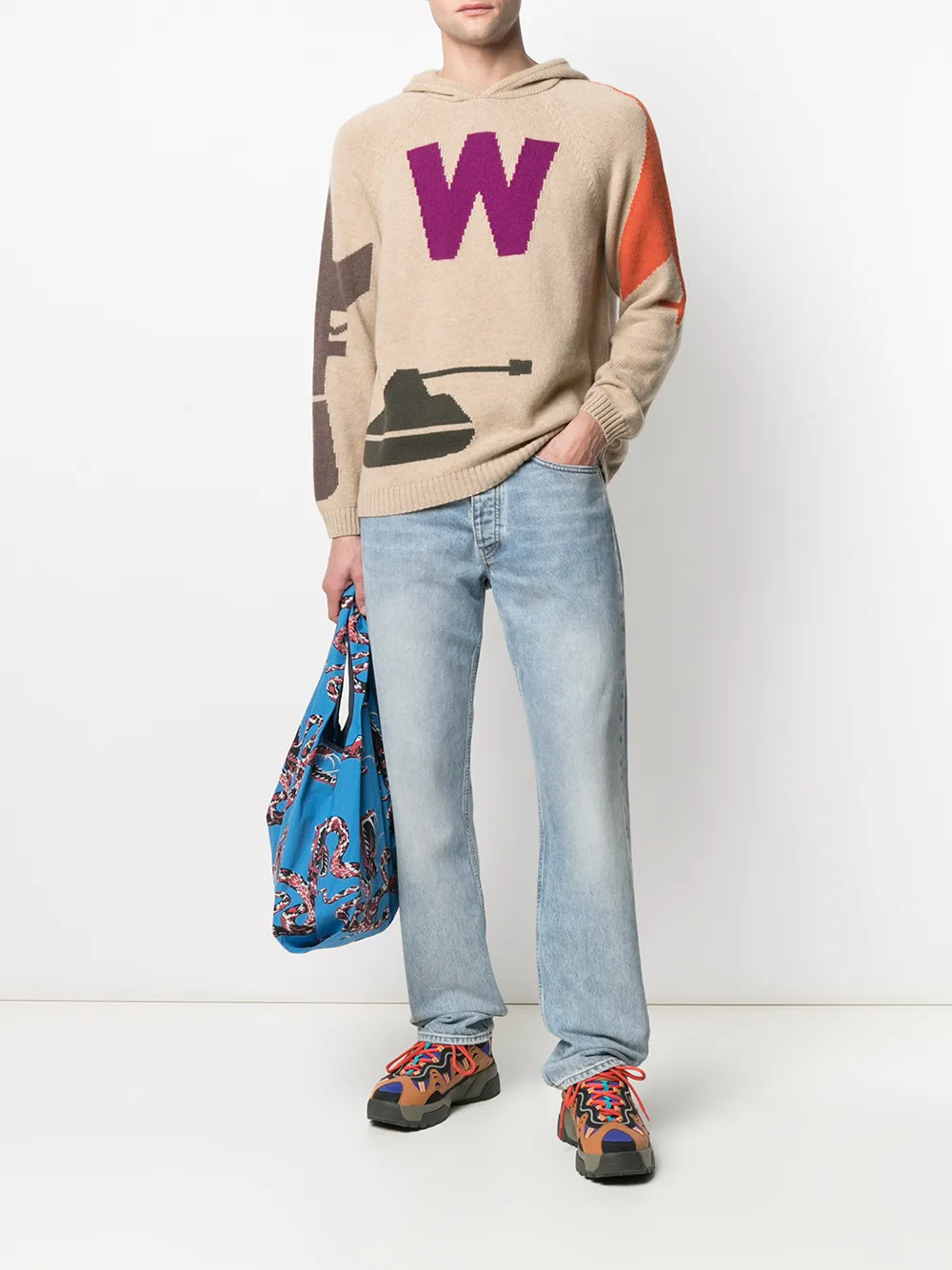 Pre-owned Walter Van Beirendonck Walter-war 针织连帽衫 In Neutrals