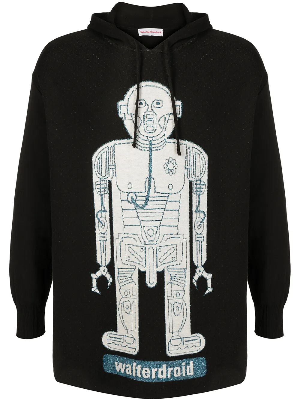 Walter Van Beirendonck Pre-Owned Gestrickter Walterdroid Hoodie | Schwarz | Image 1