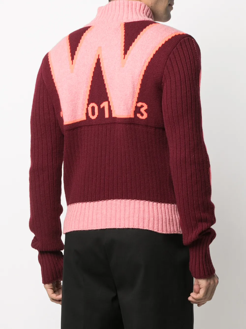 Pre-owned Walter Van Beirendonck Wild Woolly Walter Zipped Cardigan In Pink