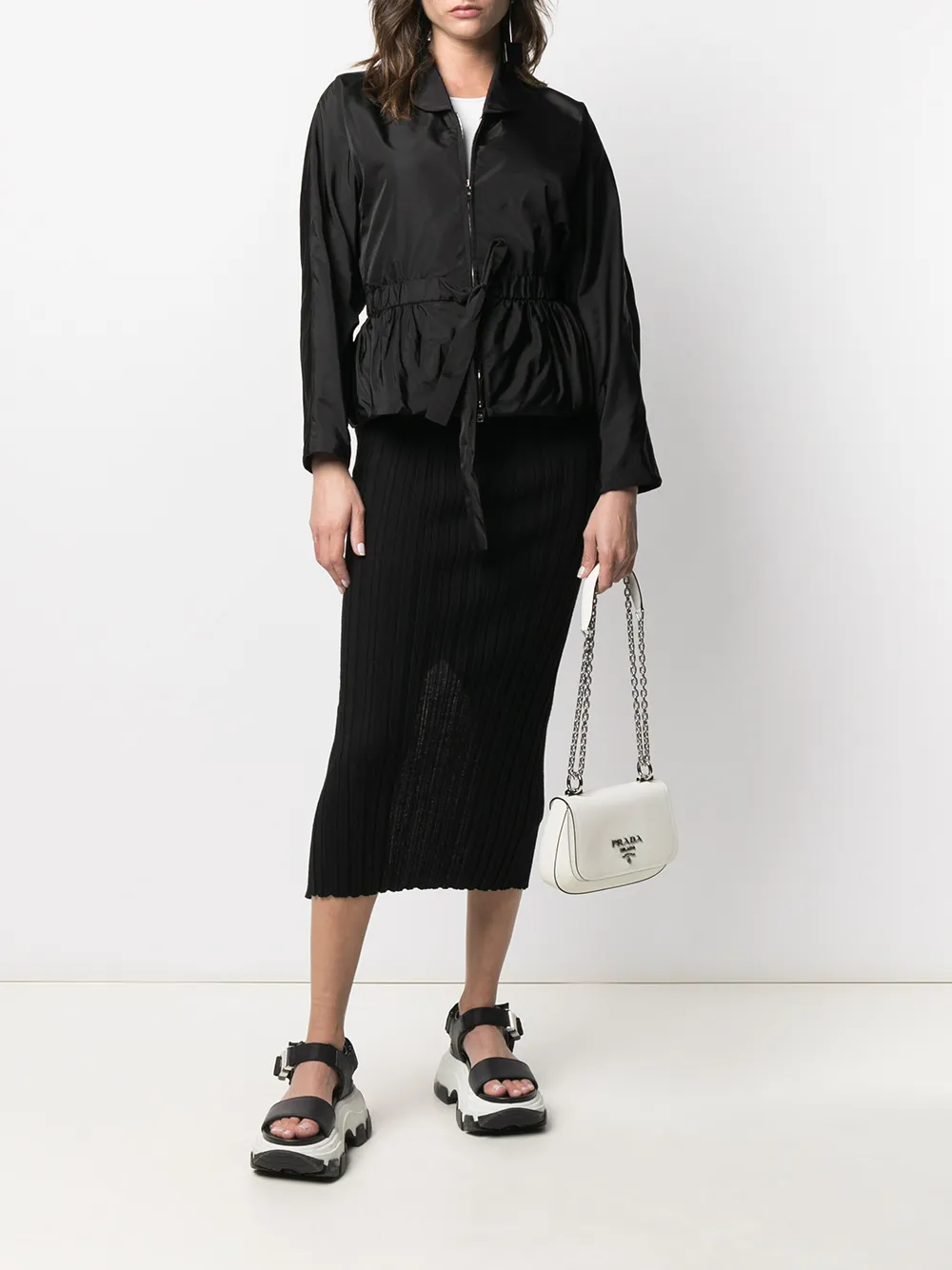 Prada Jack met gestrikte taille - Zwart