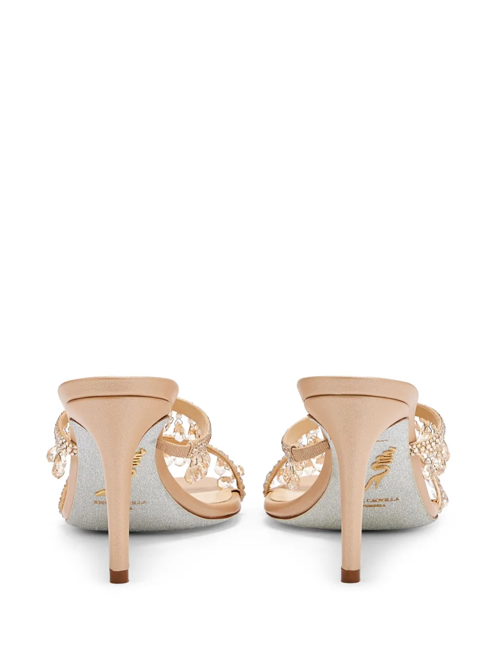 René Caovilla 80mm Chandelier mules Neutrals