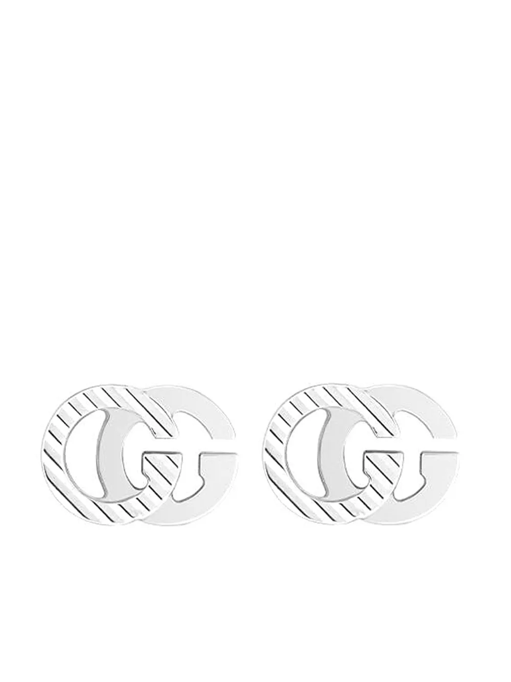 Gucci 18kt White Gold Interlocking G Earrings In Silver