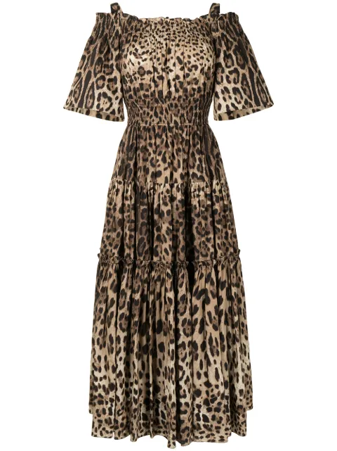 Dolce & Gabbana leopard-print midi dress F68E1THS5E3 - 0