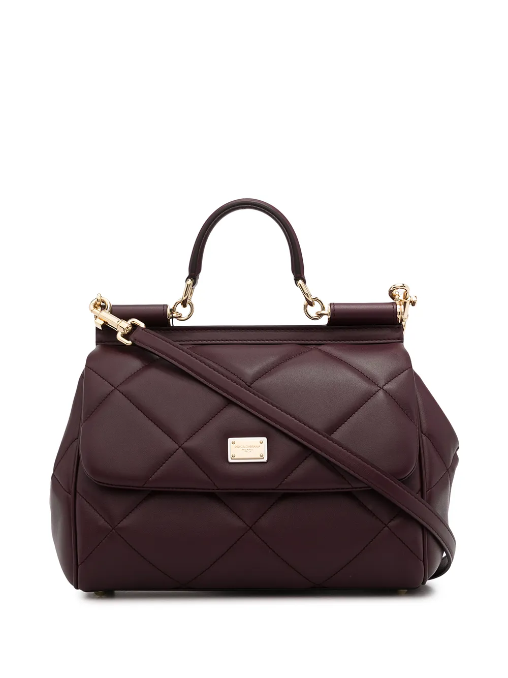 фото Dolce & gabbana стеганая сумка sicily среднего размера