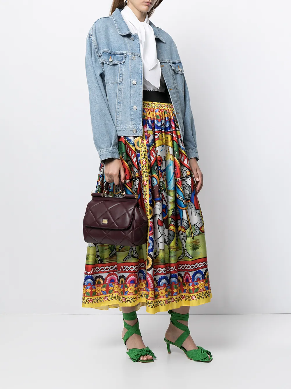 фото Dolce & gabbana стеганая сумка sicily среднего размера