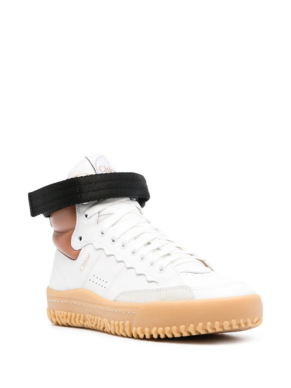 chloe franckie leather sneakers