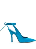 The Attico ankle-tied leather pumps - Blue