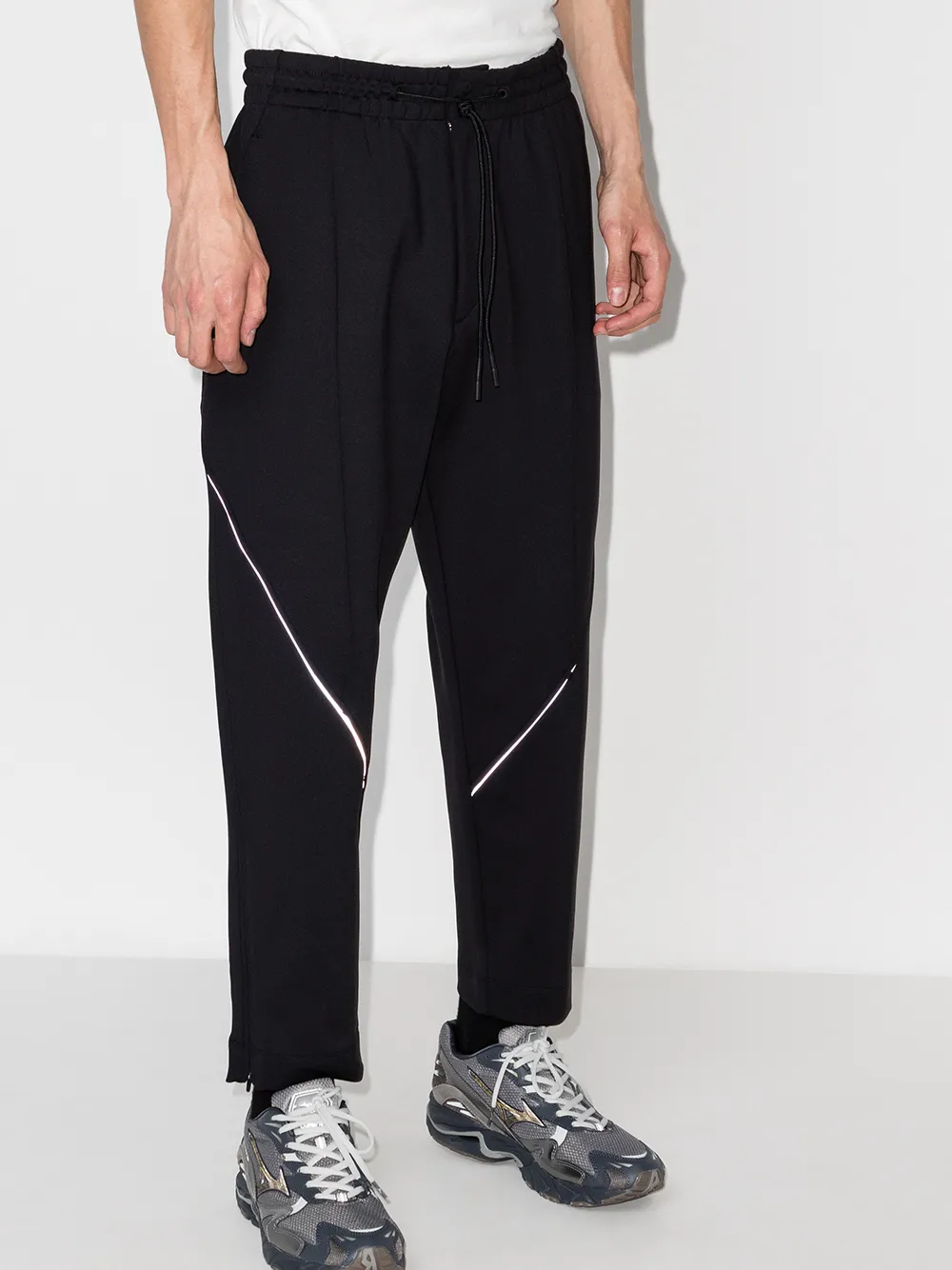 фото Y-3 спортивные брюки с кулиской и светоотражающим логотипом