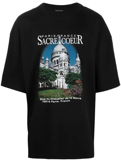 Balenciaga Sacré-Cœur print T-shirt black | MODES