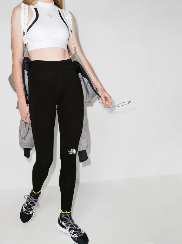 The North Face logo print performance leggings women Cotton Elastane M Black