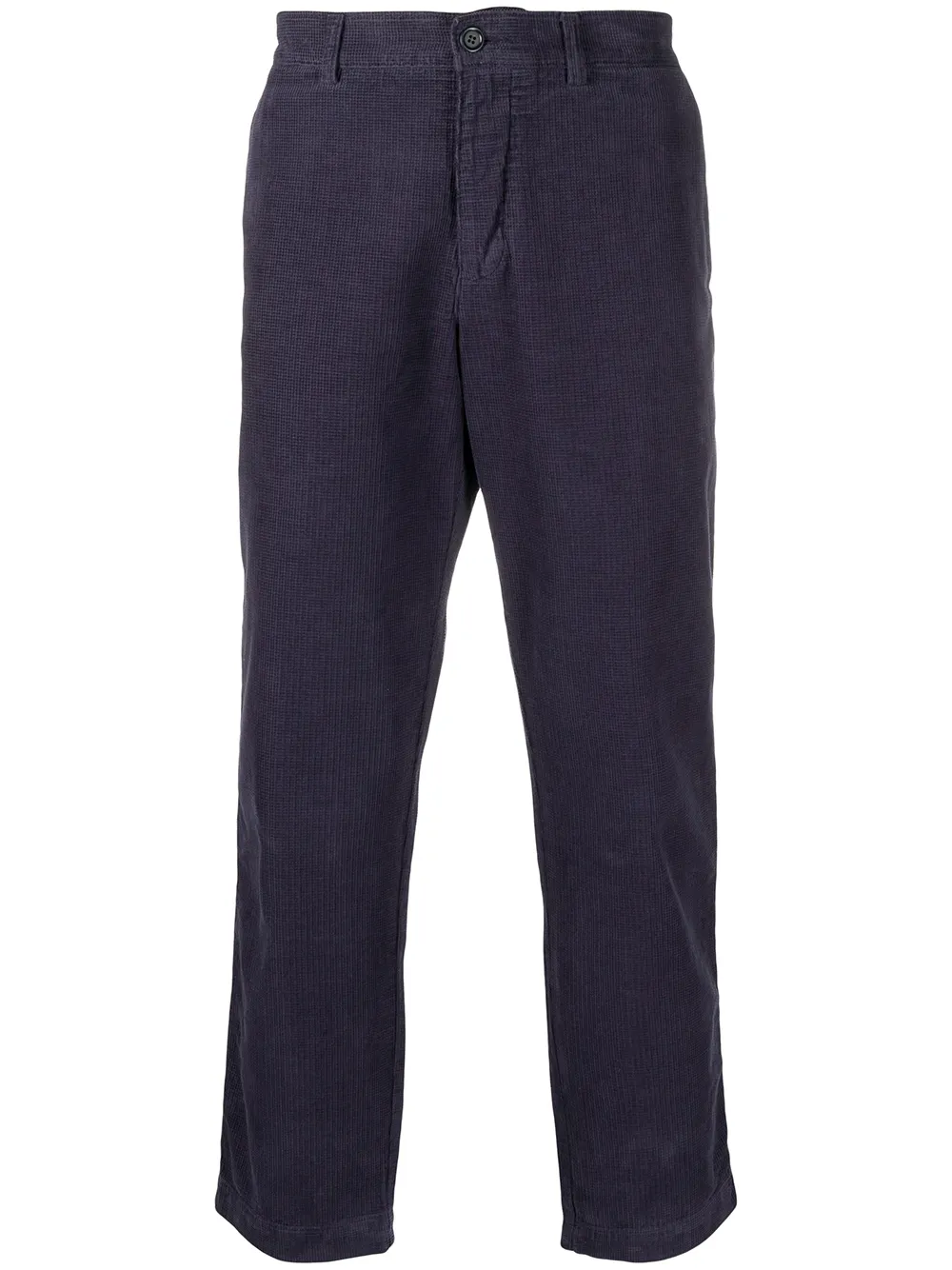 

YMC mid-rise textured cropped trousers - Blue