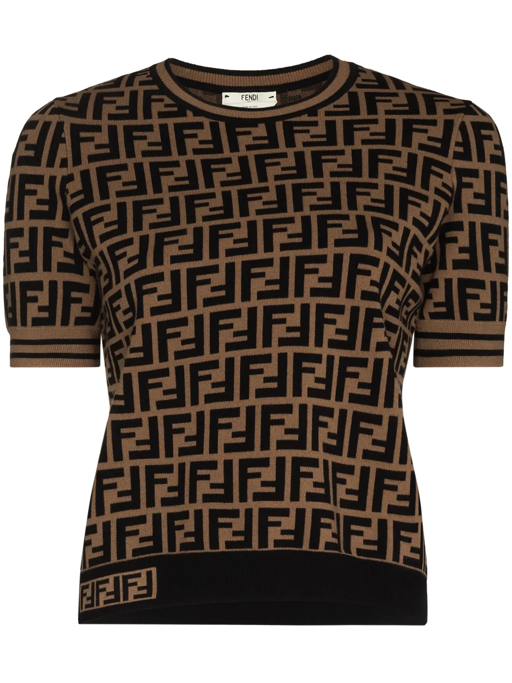 Image 1 of Fendi FF print knitted top