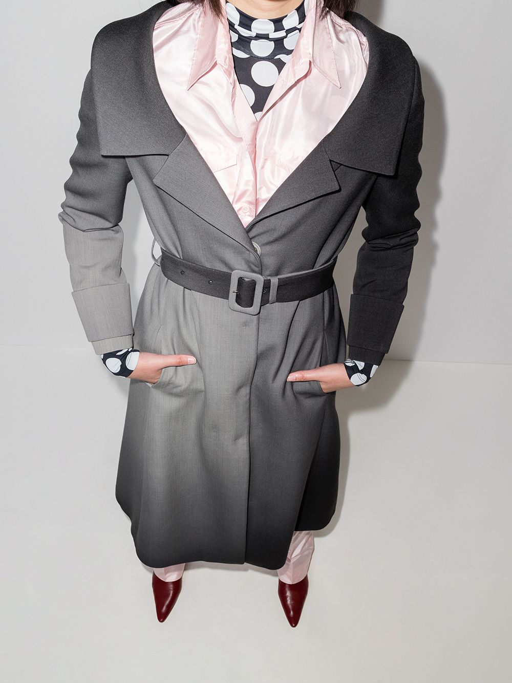 фото Fendi однобортное пальто с эффектом градиента