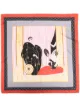 LANVIN "Erté theater" print silk square scarf
