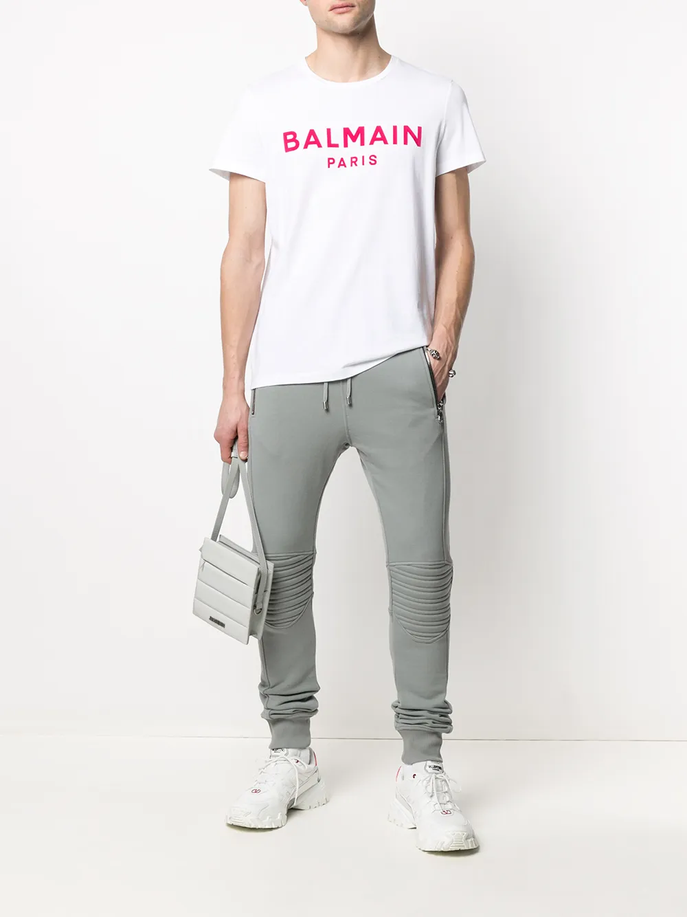 фото Balmain спортивные брюки с тисненым логотипом