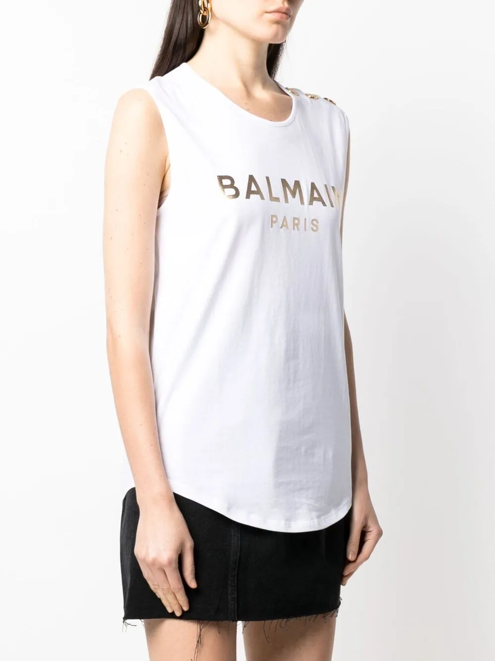 фото Balmain футболка без рукавов с логотипом