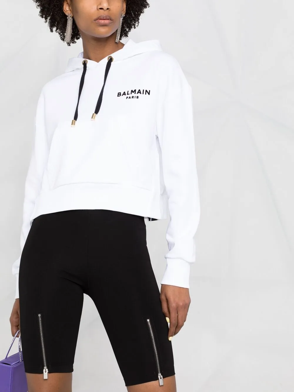 фото Balmain укороченное худи с логотипом