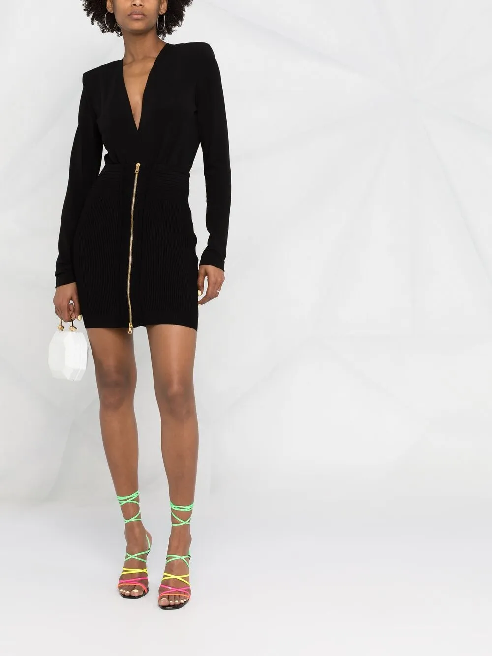 Balmain Ribgebreide rok - Zwart