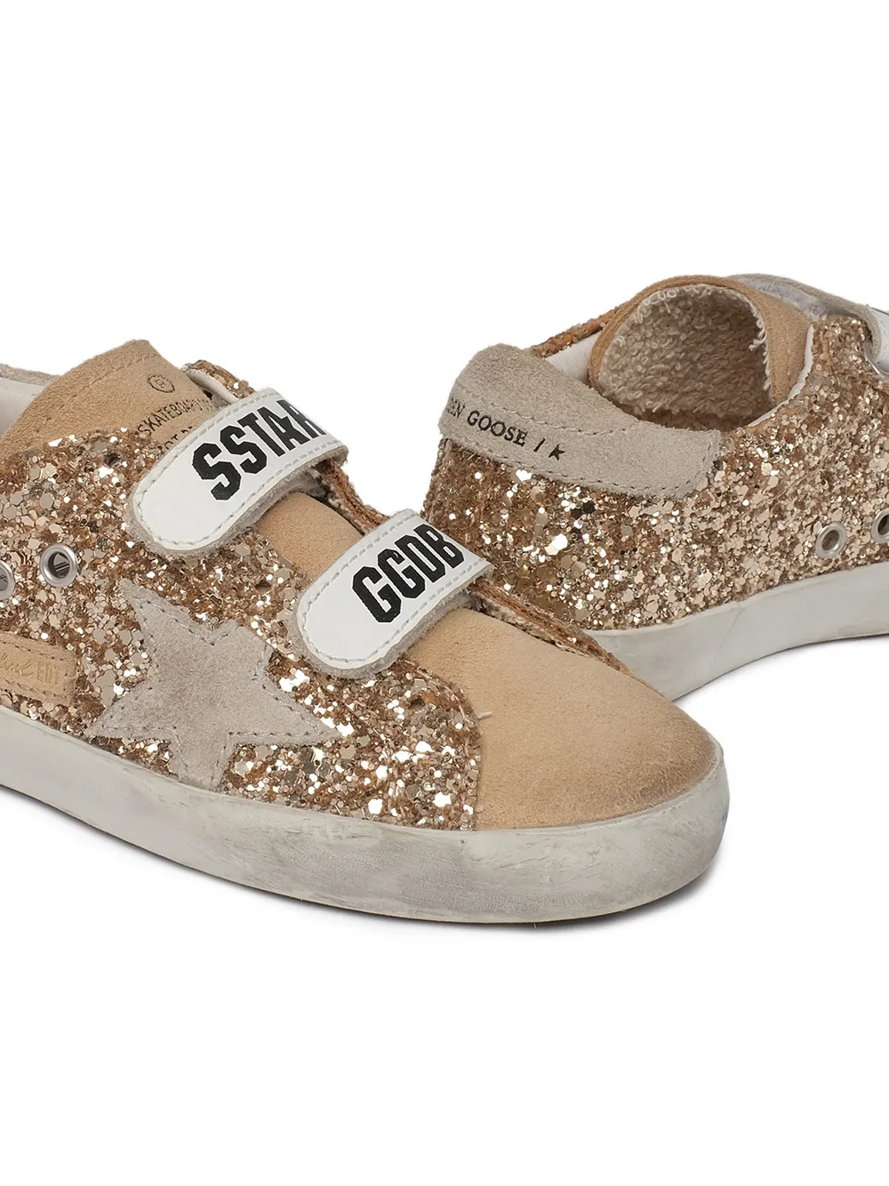фото Golden goose kids кеды old school на липучках
