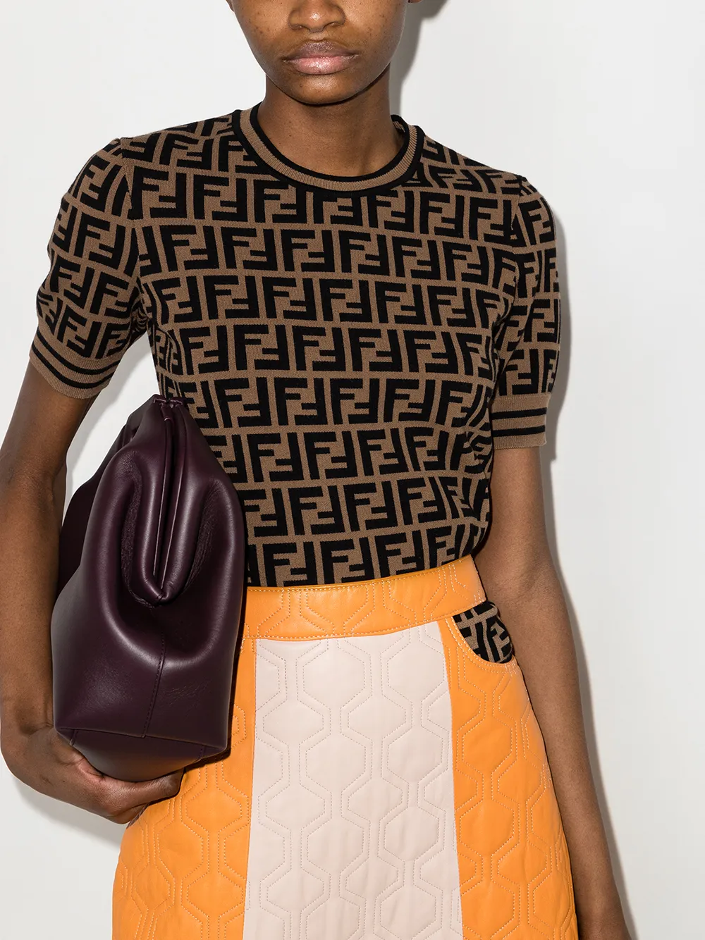 фото Fendi топ вязки интарсия с логотипом ff